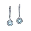 BOUCLES HUGGIES EN ARGENT SERTIES DpiUN PENDENTIF DE CUBIQUES ZIRCONIAS DE COULEURS VARIÉES