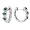 BOUCLES HUGGIES EN OE BLANC SERTIES DE SAPHIRS, RUBIS OU ÉMERAUDES ET DIAMANTS