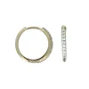 BOUCLES HUGGIES EN OR JAUNE OU BLANC FINIES ROND SERTIES DE CUBIQUES ZIRCONIAS