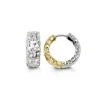 BOUCLES HUGGIES EN OR 10K 2 TONS TAILLE DIAMANT