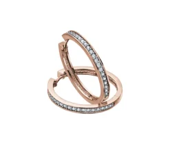 BOUCLES HUGGIES EN OR SERTIES DE DIAMANTS