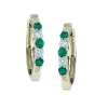 BOUCLES HUGGIES EN OR SERTIES DE DIAMANTS DE LABORATOIRE ET DE PIERRES DE COULEURS DE LABORATOIRE