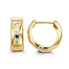 BOUCLES HUGGIES EN OR SERTIES DE CUBIQUES ZIRCONIAS