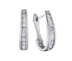 BOUCLES HUGGIES EN OR SERTIES DE DIAMANTS