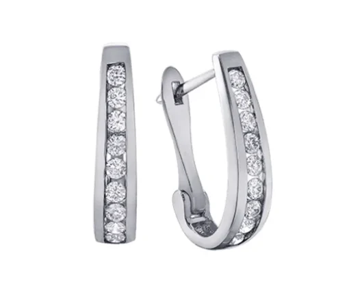BOUCLES HUGGIES EN OR SERTIES DE DIAMANTS
