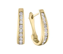 BOUCLES HUGGIES EN OR SERTIES DE DIAMANTS