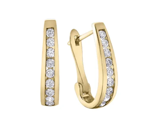 BOUCLES HUGGIES EN OR SERTIES DE DIAMANTS