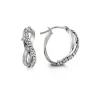 BOUCLES HUGGIES INFINI EN OR BLANC SERTIES DE CUBIQUES ZIRCONIAS