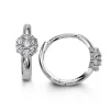 BOUCLES HUGGIES 14K BL. FLEUR CZ 10MM