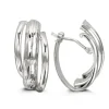 BOUCLES HUGGIES 10K BLANC 3 RANGS