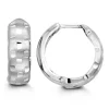 BOUCLES HUGGIES 10K BLANC 5.3MM 15.6MM