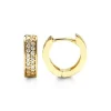 BOUCLES HUGGIES 10K CZ 2.5MM 9.8MM