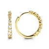 BOUCLES HUGGIES 10K CZ 2.4MM 15.8MM