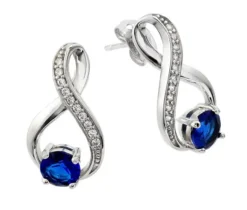 BOUCLES INFINI EN ARGENT RHODIÉ SERTIES DE CUBIQUES ZIRCONIAS