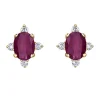 BOUCLES POUR DAME EN OR SERTIES DE PIERRES DE NAISSANCES VARIÉES ET DE DIAMANTS