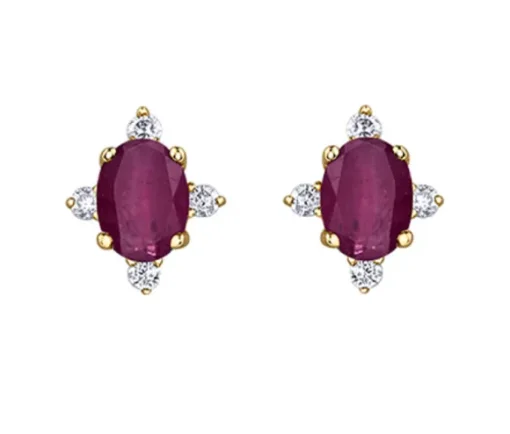 BOUCLES POUR DAME EN OR SERTIES DE PIERRES DE NAISSANCES VARIÉES ET DE DIAMANTS