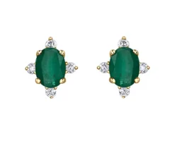 BOUCLES POUR DAME EN OR SERTIES DE PIERRES DE NAISSANCES VARIÉES ET DE DIAMANTS