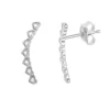 BOUCLES VOLÉE DE COEURS EN ARGENT RHODIÉ SERTIES DE CUBIQUES ZIRCONIAS