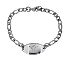 BRAC ACIER CUIR BRUN TRESSE 8.5po