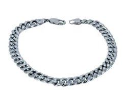 BRACELET À MAILLE GOURMETTE EN OR BLANC
