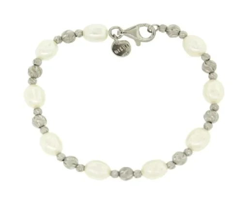 BRACELET ARG P.EAU DOUCE 7.5MM 7.5po