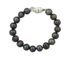 BRACELET ARG P.EAU DOUCE TEINTÉES 7.5po