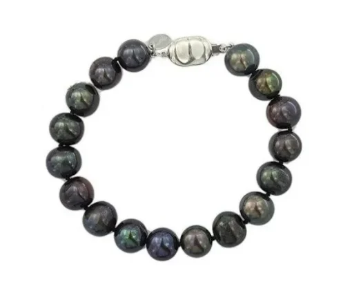 BRACELET ARG P.EAU DOUCE TEINTÉES 7.5po
