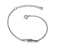 BRACELET ARGENT BAR CZ NOIR/BLANC