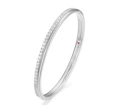 BRACELET BANGLE ELLE EN ARGENT RHODIÉ SERTI DE CUBIQUES ZIRCONIAS