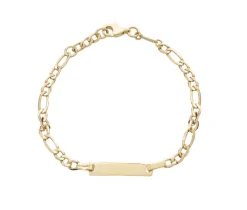 BRACELET DpiIDENTITÉ EN OR JAUNE À MAILLE FIGARO