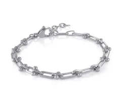 BRACELET EN ACIER À MAILLE EN U