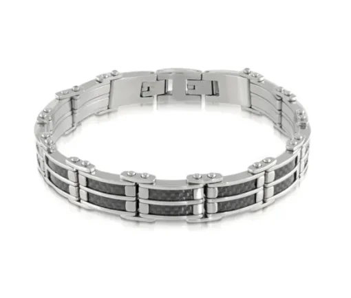 BRACELET EN ACIER ET FIBRE DE CARBONE