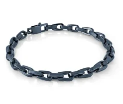 BRACELET EN ACIER/PVD BLEU À MAILLE ROLO FER À CHEVAL