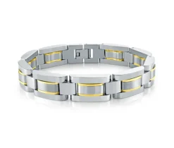 BRACELET EN ACIER/PVD OR 2 TONS