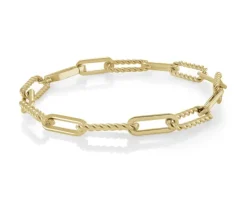 BRACELET EN ACIER/PVD OR À MAILLE PAPERCLIP