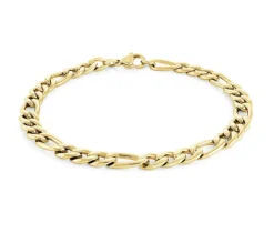 BRACELET EN ACIER/PVD OR À MAILLE FIGARO