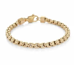 BRACELET EN ACIER/PVD OR À MAILLE FRANCO RONDE