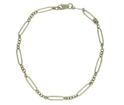 BRACELET EN OR JAUNE À MAILLE PAPERCLIP/ROLO
