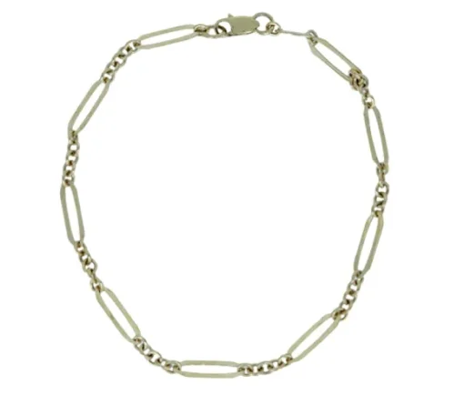 BRACELET EN OR JAUNE À MAILLE PAPERCLIP/ROLO