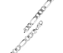 BRACELET FIGARO EN ARGENT RHODIÉ