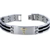 BRACELET MÉDICAL ACI/PVD NOIR 10K