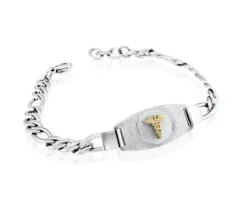 BRACELET MÉDICAL EN ACIER À MAILLE FIGARO