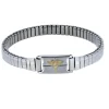 BRACELET MÉDICAL EN ACIER ET OR JAUNE EXTENSIBLE