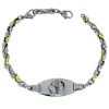 BRACELET MÉDICAL EN ACIER/PVD OR 2 TONS
