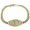 BRACELET MÉDICAL EN ACIER/PVD OR TAILLÉ DIAMANT