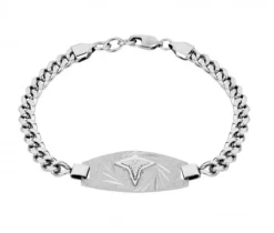BRACELET MEDICAL EN ACIER