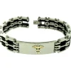 BRACELET MEDICAL EN ACIER/PVD NOIR ET OR JAUNE