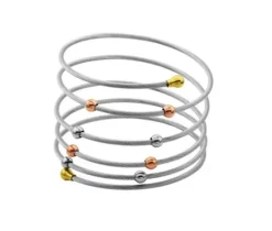 BRACELET SPIRAL ACIER/PVD OR+ROSE 37.5MM