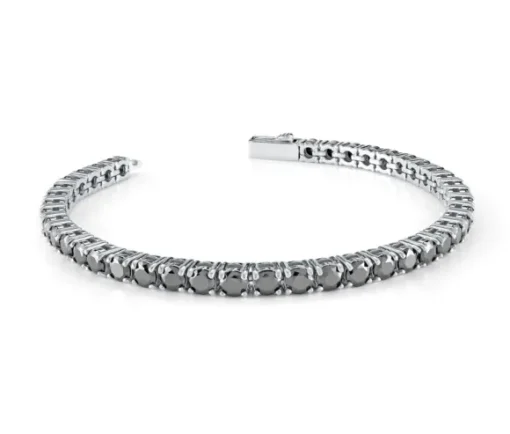 BRACELET TENNIS EN ACIER SERTI DE CUBIQUES ZIRCONIAS BLANC OU NOIRS