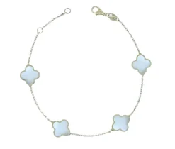 BRACELET TRÈFLES EN OR JAUNE SERTI DE LAPIS, DE NACRE OU DpiONYX